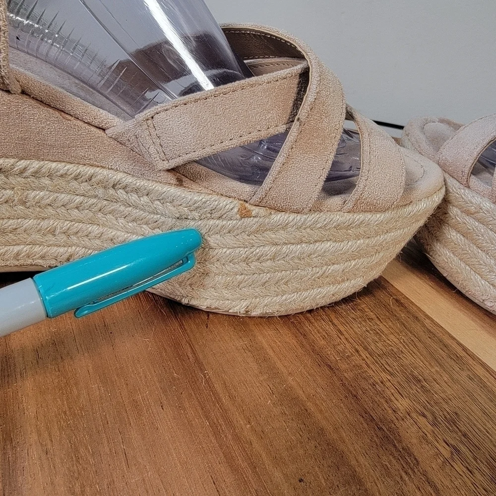 Madden NYC Charlette Strappy Sandal Wedge Espadrilles Size 8.5